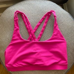Sonic (highlighter) pink Lululemon size 4 energy bra